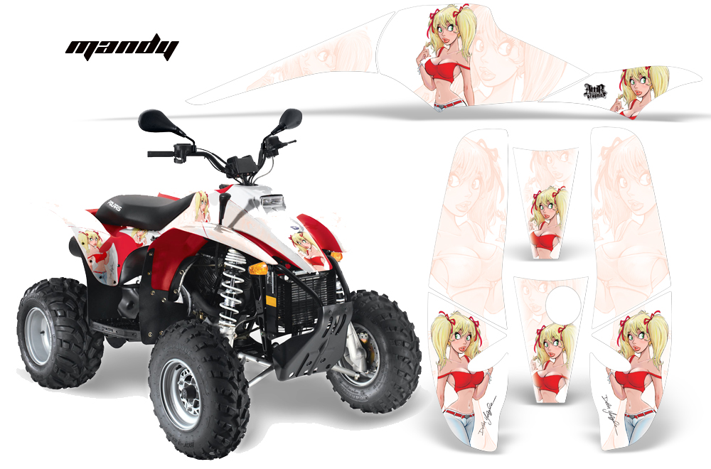 Polaris Scrambler 500 Trlblazer 350 Graphics Mandy WHite-Red